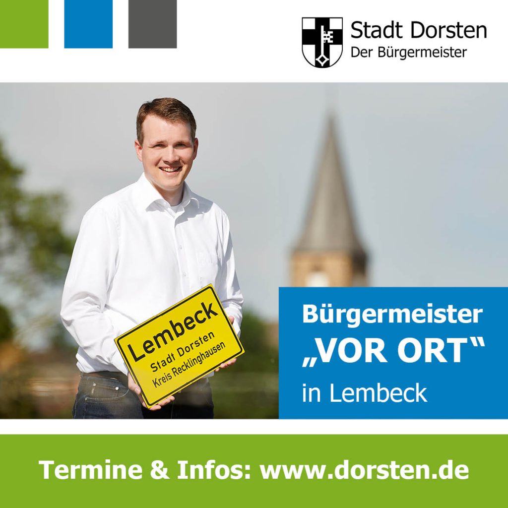 Bürgermeister Tobias Stockhoff bietet am Mittwoch, 7. Februar 2024, seine nächste Sprechstunde für Bürgerinnen und Bürger an – diesmal für den Stadtteil Lembeck in Böhmer’s Café.