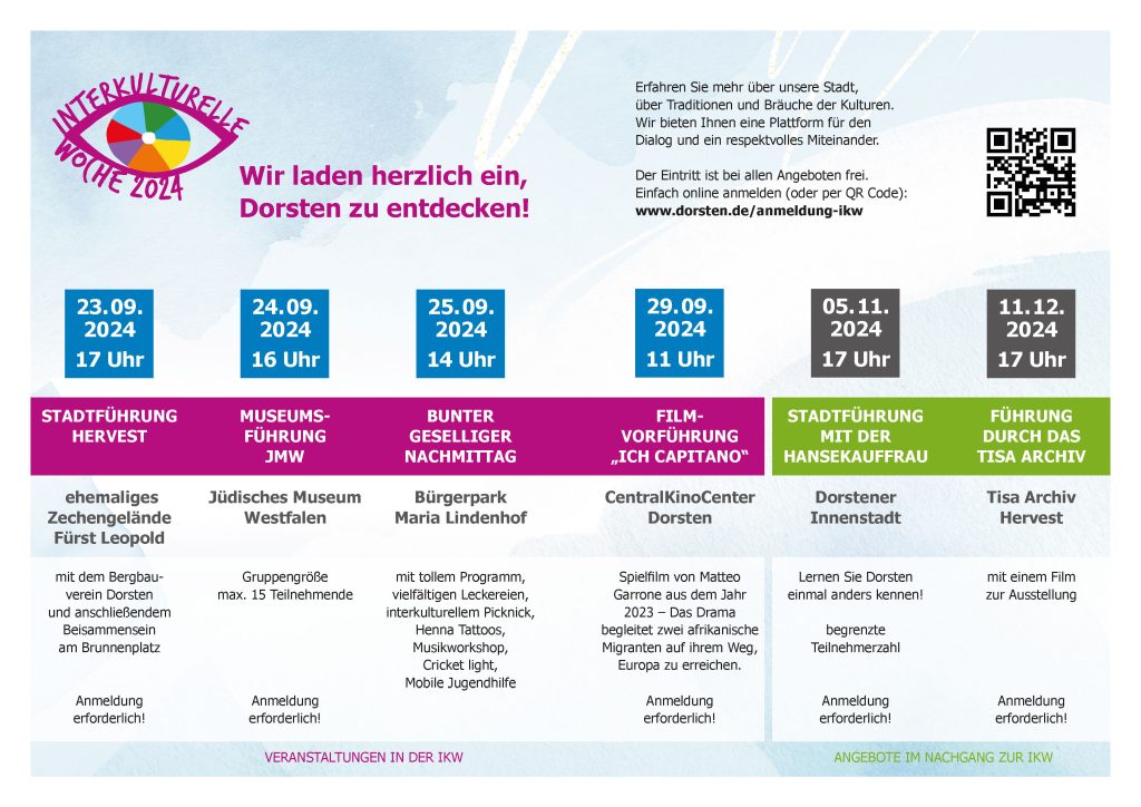 Im Rahmen der Interkulturellen Woche laden die Stadt Dorsten und zahlreiche Kooperationspartner zu besonderen Aktionen ein. 